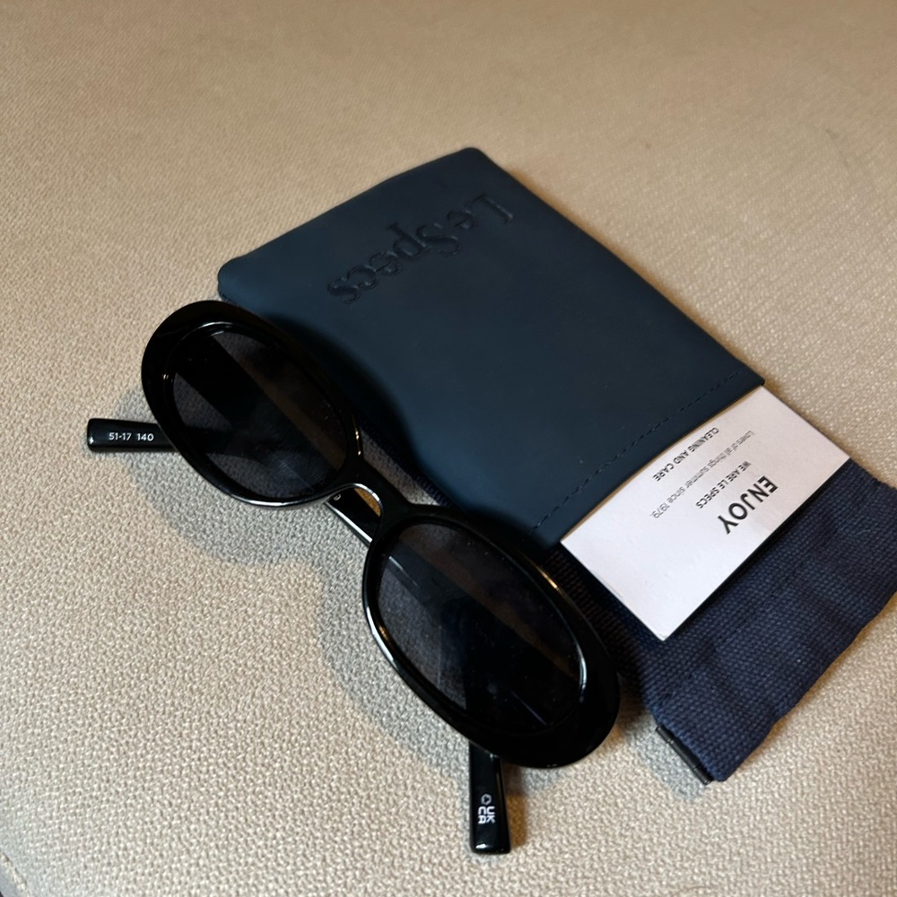 Le Specs Outta Love Black Sunglasses with Pouch
